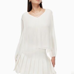 Aritzia Wilfred Daydreamer V-neck Blouse White NWT